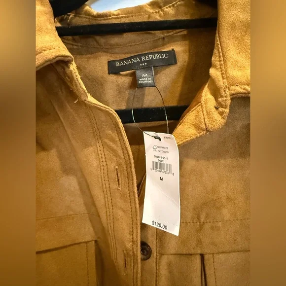 Banana Republic Camel Tan Suede Shirt Dress - Picture 2 of 3